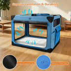 4 Door Folding Dog Travel Crate with Mat