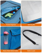 4 Door Folding Dog Travel Crate with Mat