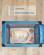 4 Door Folding Dog Travel Crate with Mat