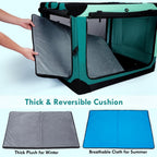 4 Door Folding Dog Travel Crate with Mat