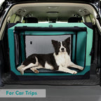 4 Door Folding Dog Travel Crate with Mat
