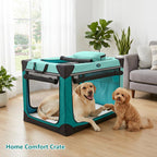 4 Door Folding Dog Travel Crate with Mat