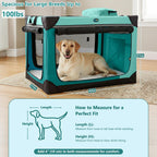 4 Door Folding Dog Travel Crate with Mat