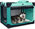 4 Door Folding Dog Travel Crate with Mat