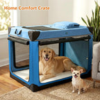 4 Door Folding Dog Travel Crate with Mat