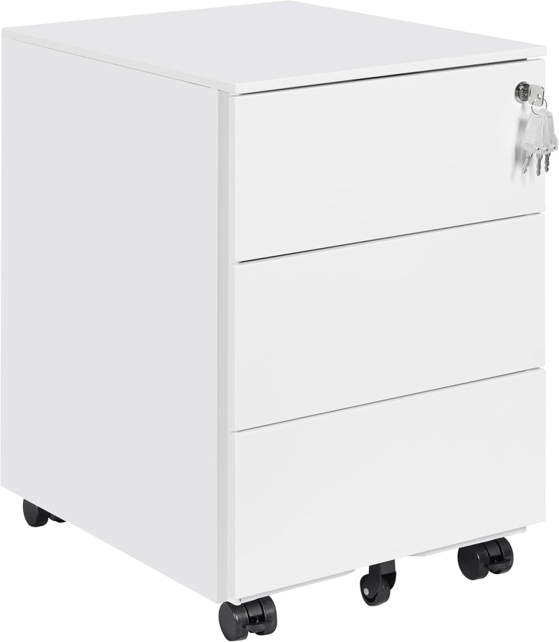 4-Drawer Mobile Filing Cabinet with Lock Steel Office