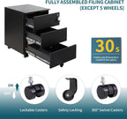 4-Drawer Mobile Filing Cabinet with Lock Steel Office