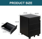 4-Drawer Mobile Filing Cabinet with Lock Steel Office