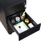4-Drawer Mobile Filing Cabinet with Lock Steel Office