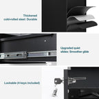 4-Drawer Mobile Filing Cabinet with Lock Steel Office