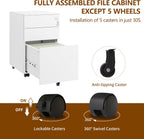4-Drawer Mobile Filing Cabinet with Lock Steel Office