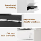 4-Drawer Mobile Filing Cabinet with Lock Steel Office