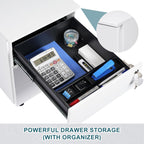 4-Drawer Mobile Filing Cabinet with Lock Steel Office