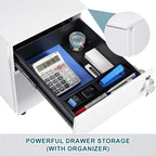 4-Drawer Mobile Filing Cabinet with Lock Steel Office