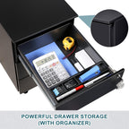 4-Drawer Mobile Filing Cabinet with Lock Steel Office