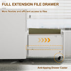 4-Drawer Mobile Filing Cabinet with Lock Steel Office