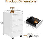 4 Drawers File Cabinet Metal Filing with Lock