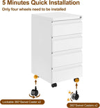4 Drawers File Cabinet Metal Filing with Lock