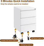 4 Drawers File Cabinet Metal Filing with Lock