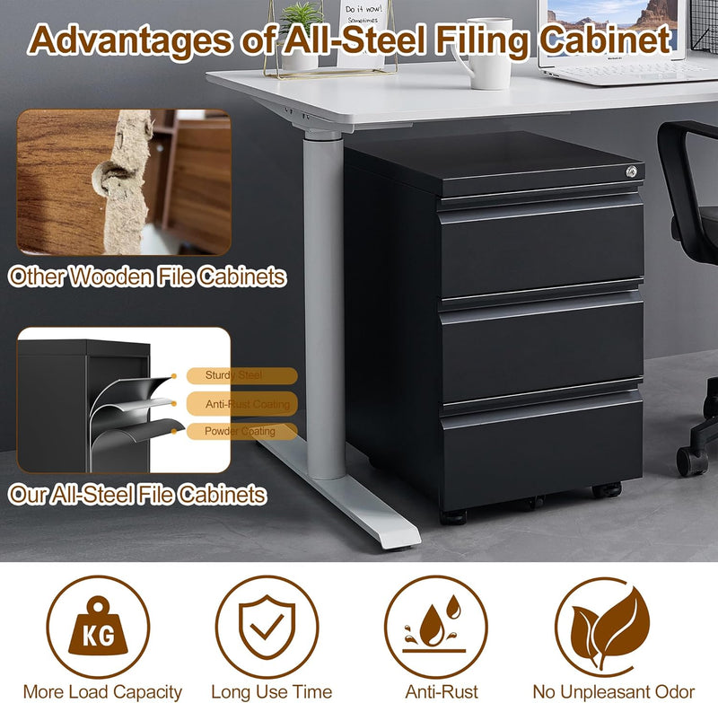 4 Drawers File Cabinet Metal Filing with Lock