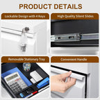 4 Drawers File Cabinet Metal Filing with Lock