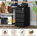 4 Drawers File Cabinet Metal Filing with Lock
