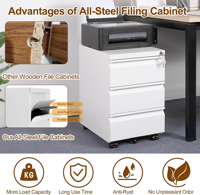 4 Drawers File Cabinet Metal Filing with Lock