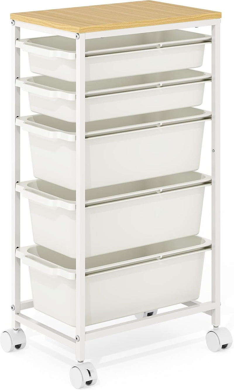 4 Drawers Storage Trolley on Wheels Plastic Craft