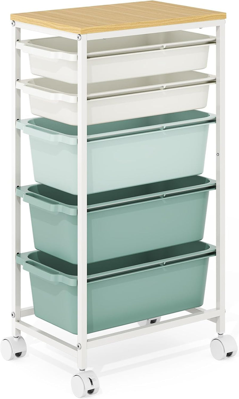 4 Drawers Storage Trolley on Wheels Plastic Craft
