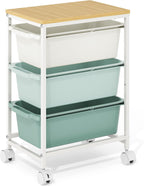 4 Drawers Storage Trolley on Wheels Plastic Craft