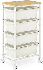 4 Drawers Storage Trolley on Wheels Plastic Craft