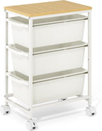 4 Drawers Storage Trolley on Wheels Plastic Craft