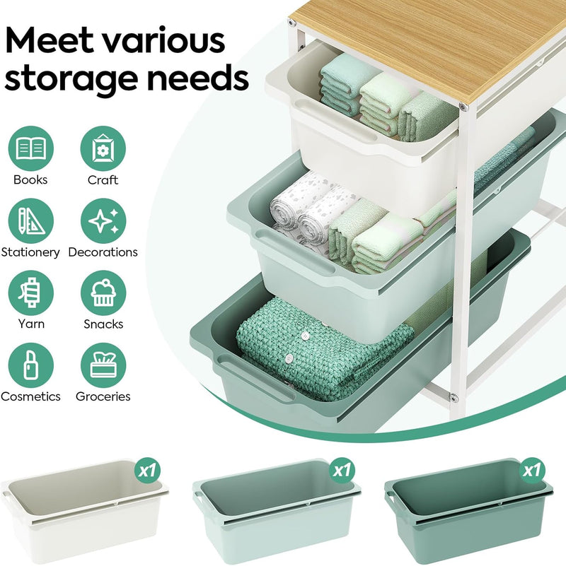 4 Drawers Storage Trolley on Wheels Plastic Craft