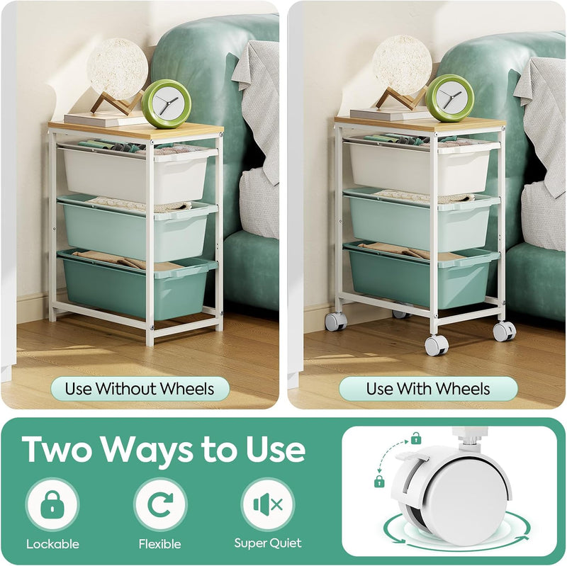 4 Drawers Storage Trolley on Wheels Plastic Craft