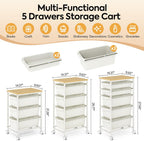 4 Drawers Storage Trolley on Wheels Plastic Craft