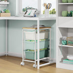 4 Drawers Storage Trolley on Wheels Plastic Craft