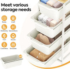 4 Drawers Storage Trolley on Wheels Plastic Craft