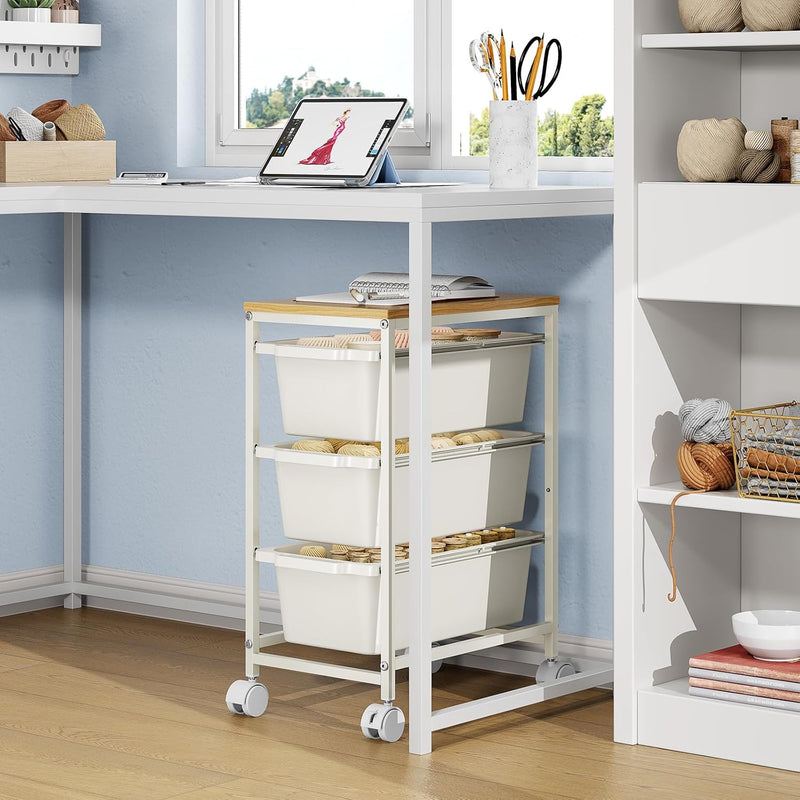 4 Drawers Storage Trolley on Wheels Plastic Craft