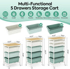4 Drawers Storage Trolley on Wheels Plastic Craft