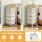4 Drawers Storage Trolley on Wheels Plastic Craft