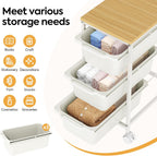 4 Drawers Storage Trolley on Wheels Plastic Craft