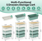 4 Drawers Storage Trolley on Wheels Plastic Craft