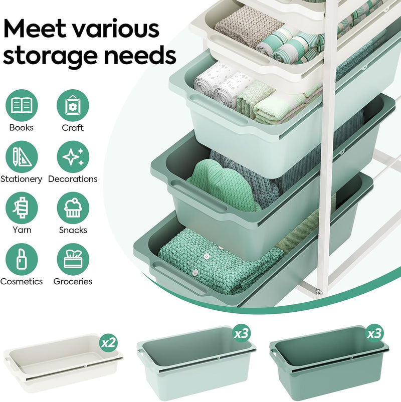 4 Drawers Storage Trolley on Wheels Plastic Craft