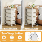4 Drawers Storage Trolley on Wheels Plastic Craft