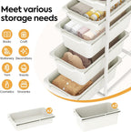 4 Drawers Storage Trolley on Wheels Plastic Craft