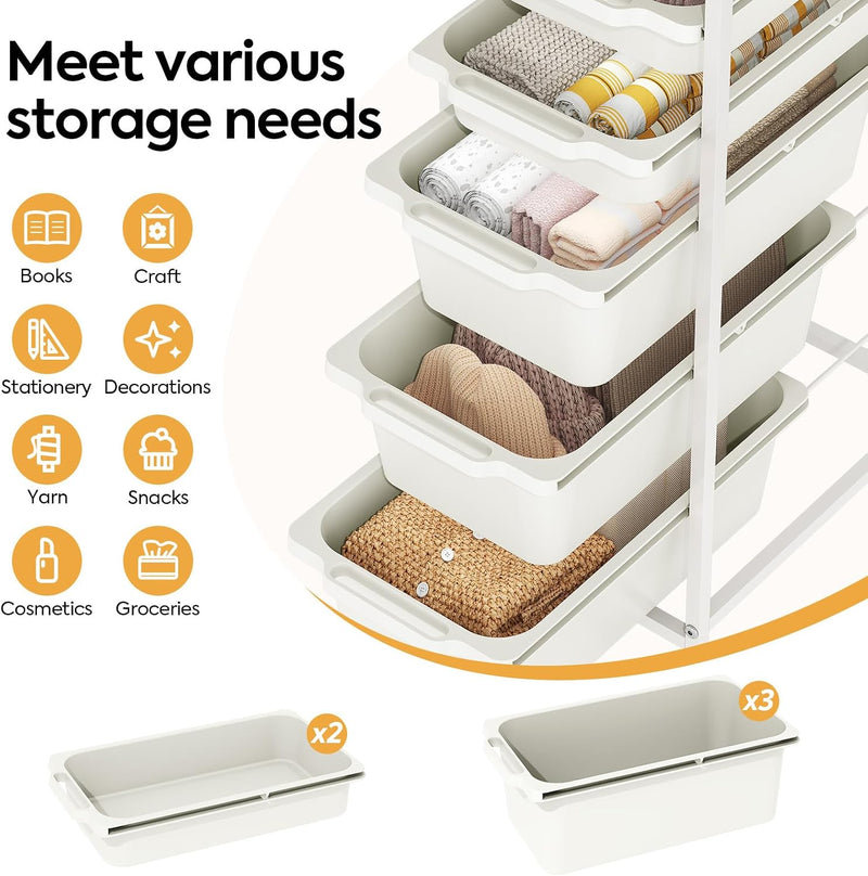 4 Drawers Storage Trolley on Wheels Plastic Craft
