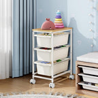 4 Drawers Storage Trolley on Wheels Plastic Craft