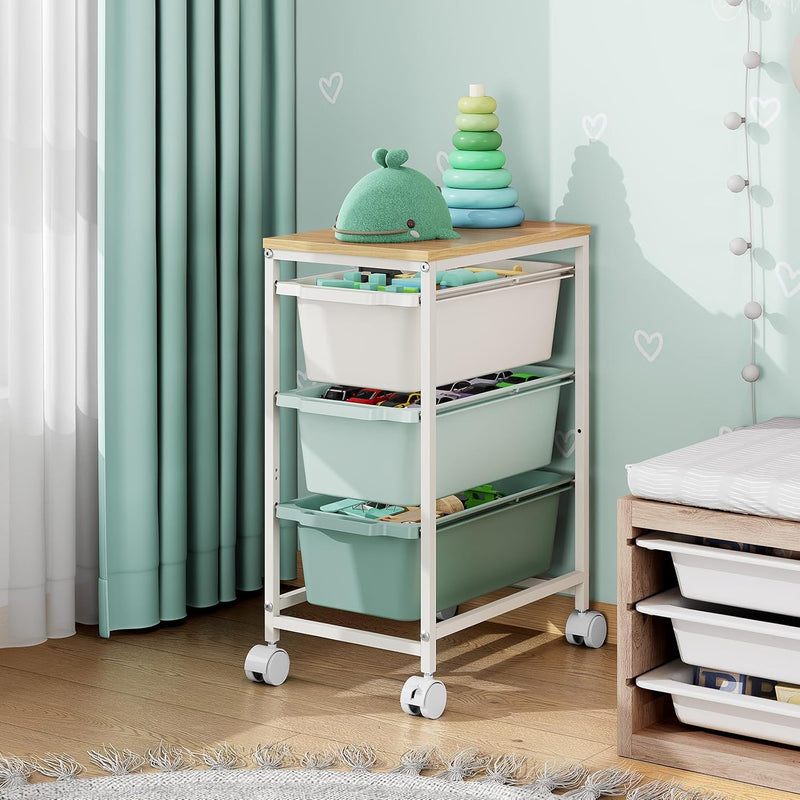 4 Drawers Storage Trolley on Wheels Plastic Craft