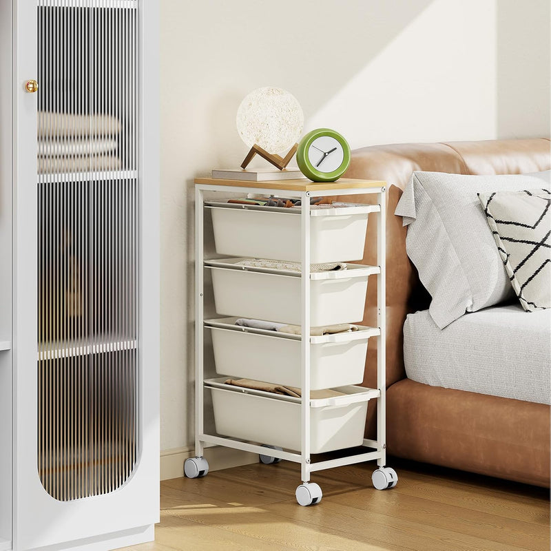 4 Drawers Storage Trolley on Wheels Plastic Craft