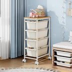 4 Drawers Storage Trolley on Wheels Plastic Craft
